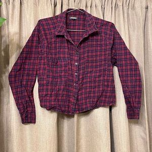 Cropped Flannel Button Up